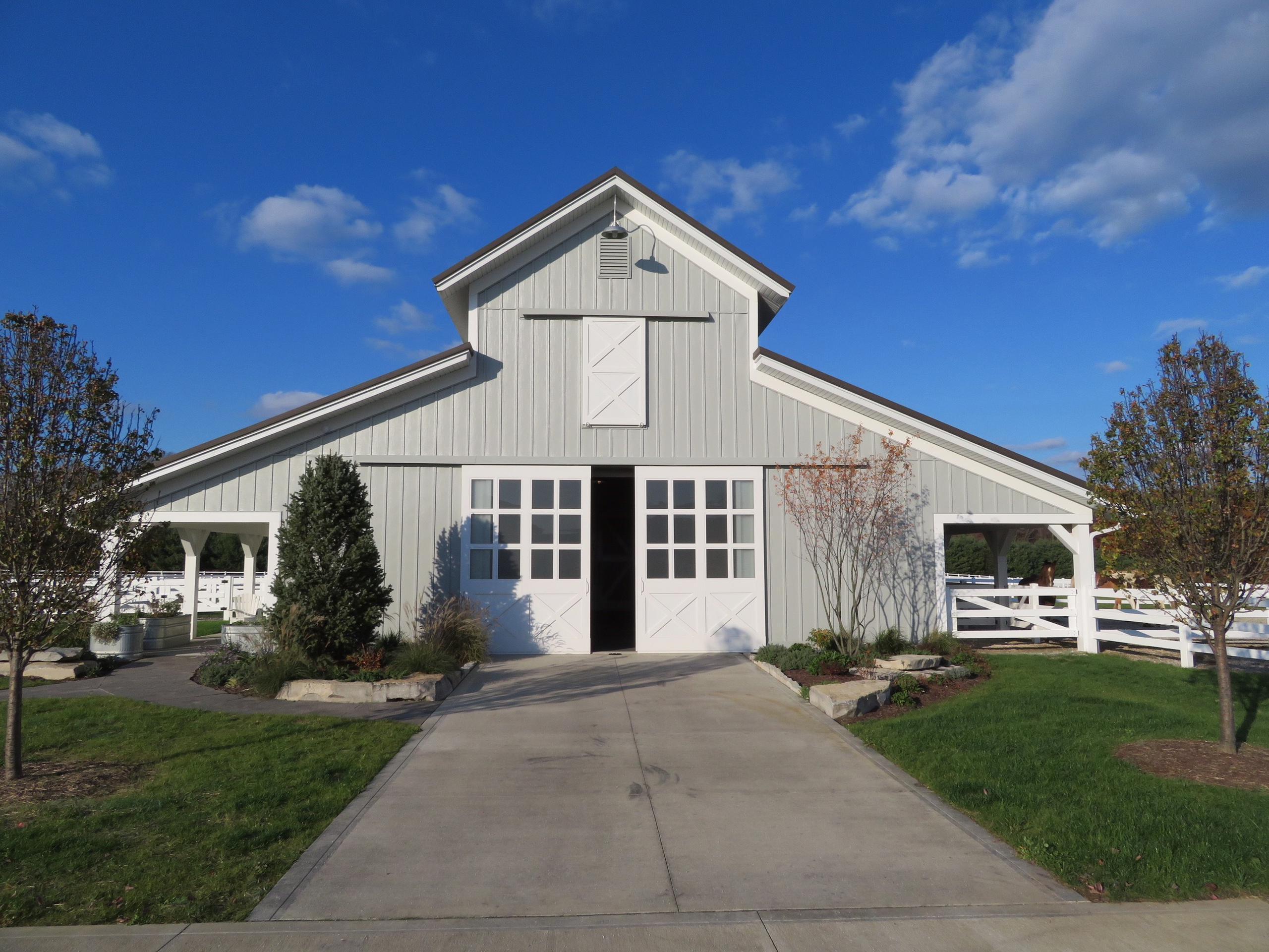 Metal siding on horse barn