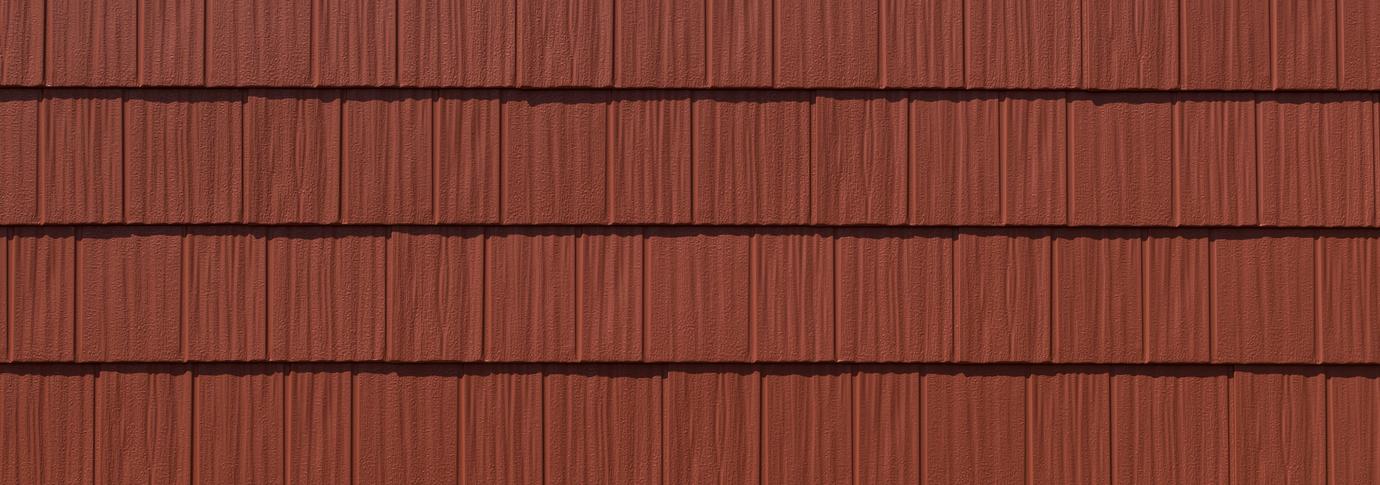 Arrowline shake classic red steel siding
