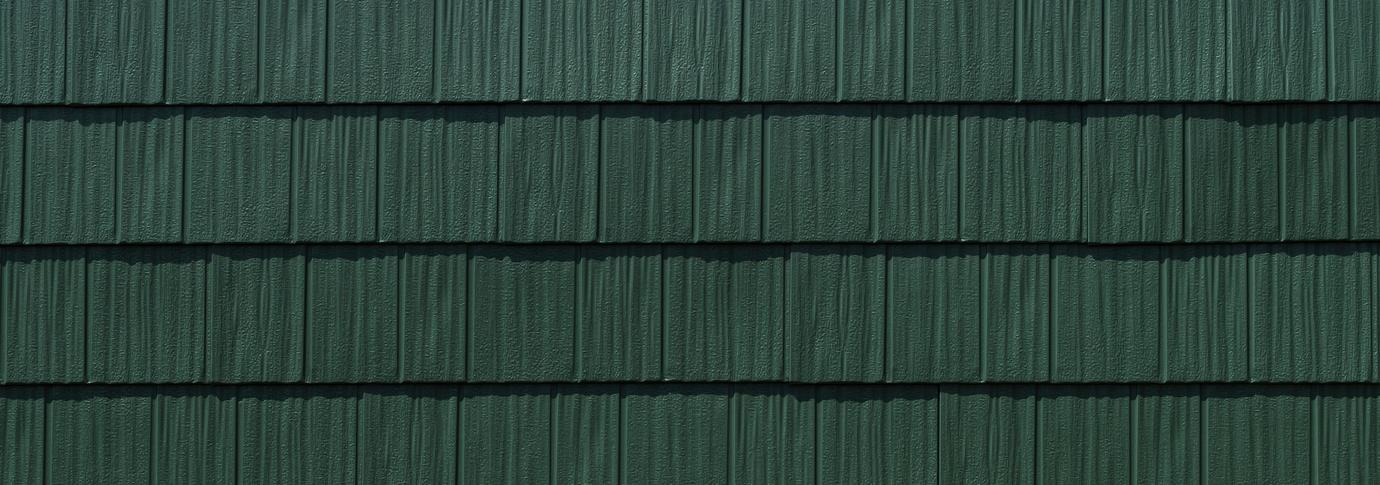 Green steel shake roofing