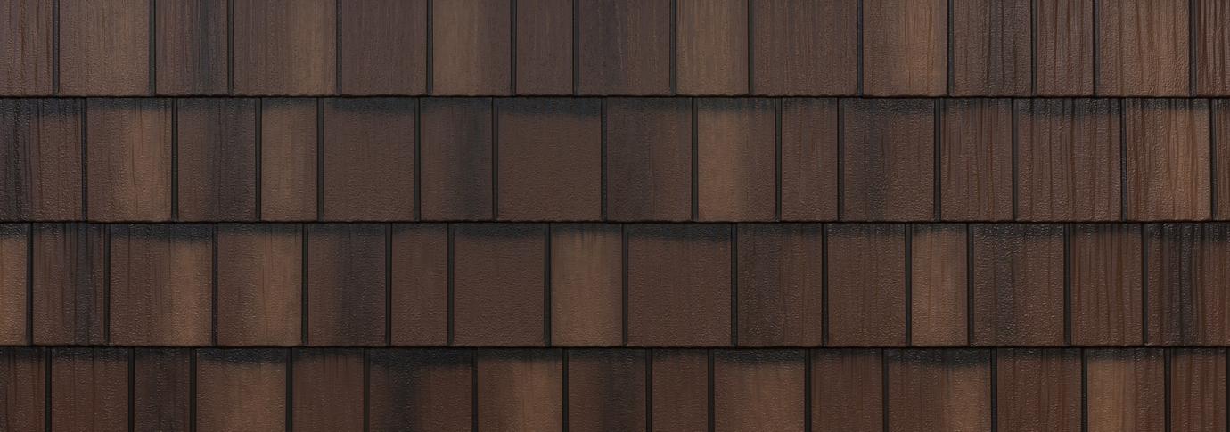 Royal brown blend steel shake roofing