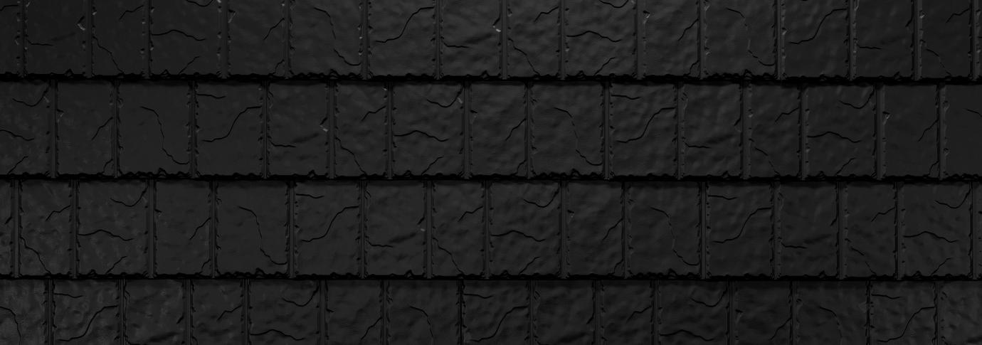 Black steel shake roofing