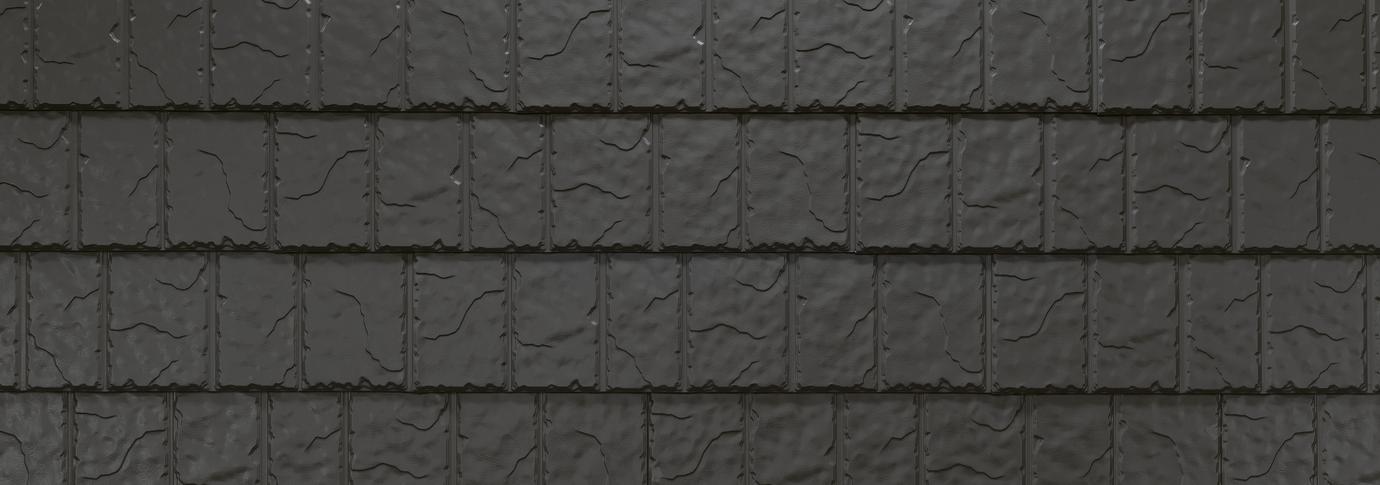 Charcoal gray/grey steel slate roofing