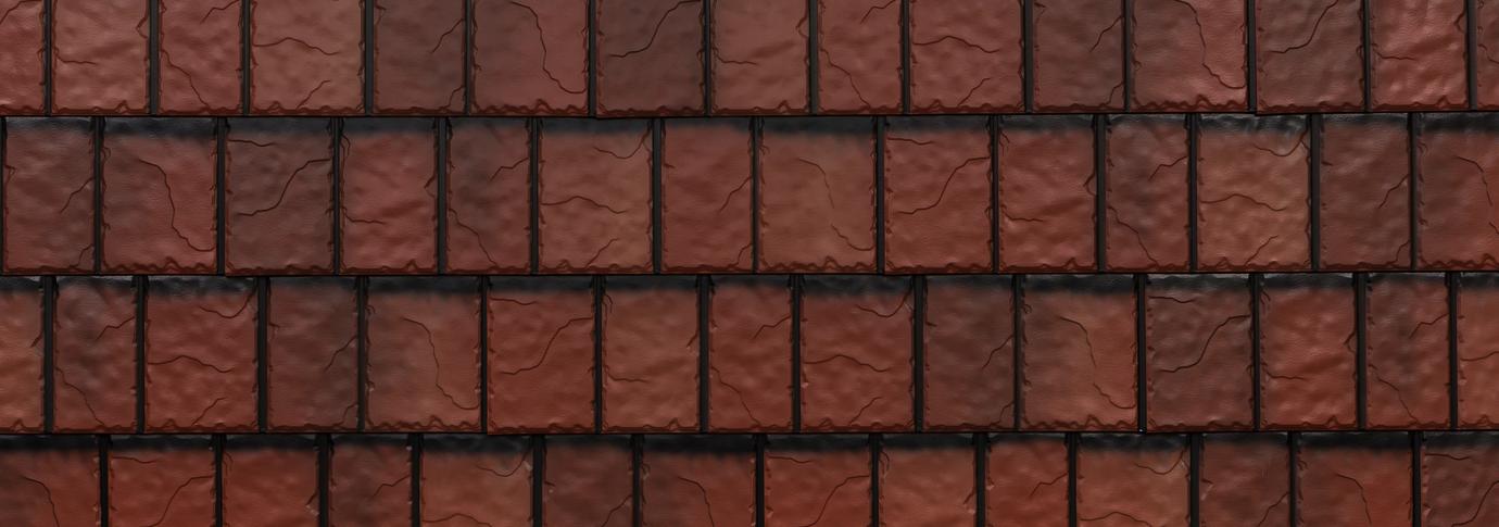 Classic red steel slate roofing