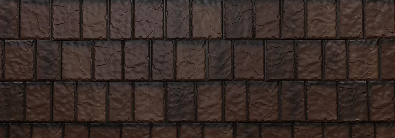 Royal brown steel slate roofing
