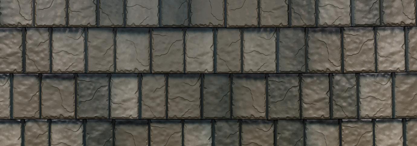 T-tone blend steel slate roofing