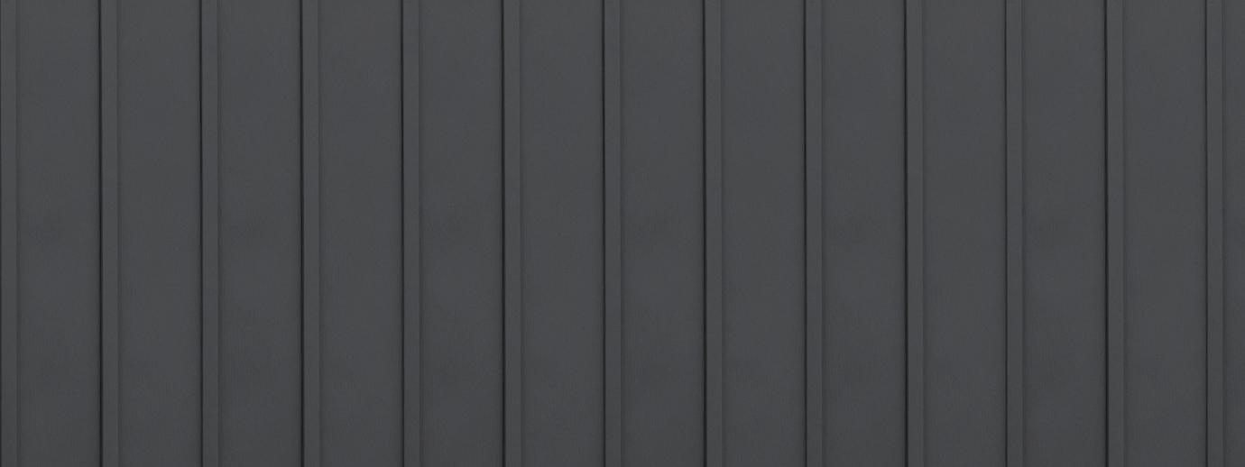 Entex vertical charcoal grey/gray board and batten steel siding