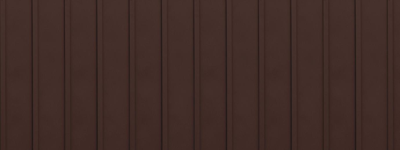 Entex vertical rustic brown board and batten steel siding