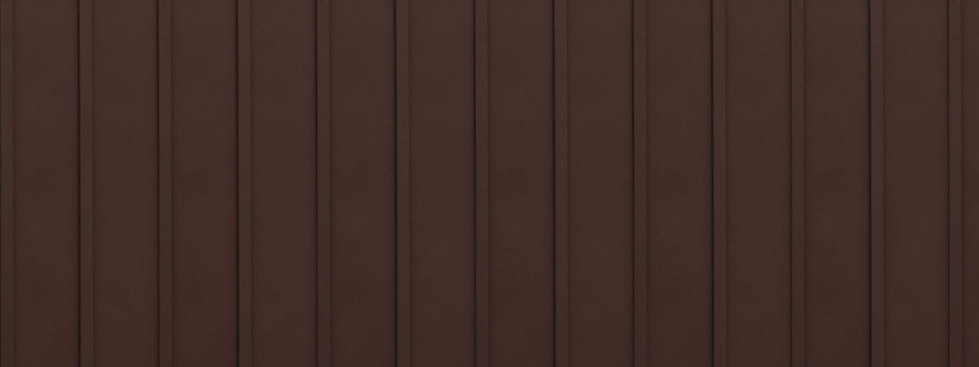 Entex vertical rustic brown vertical metal panel siding