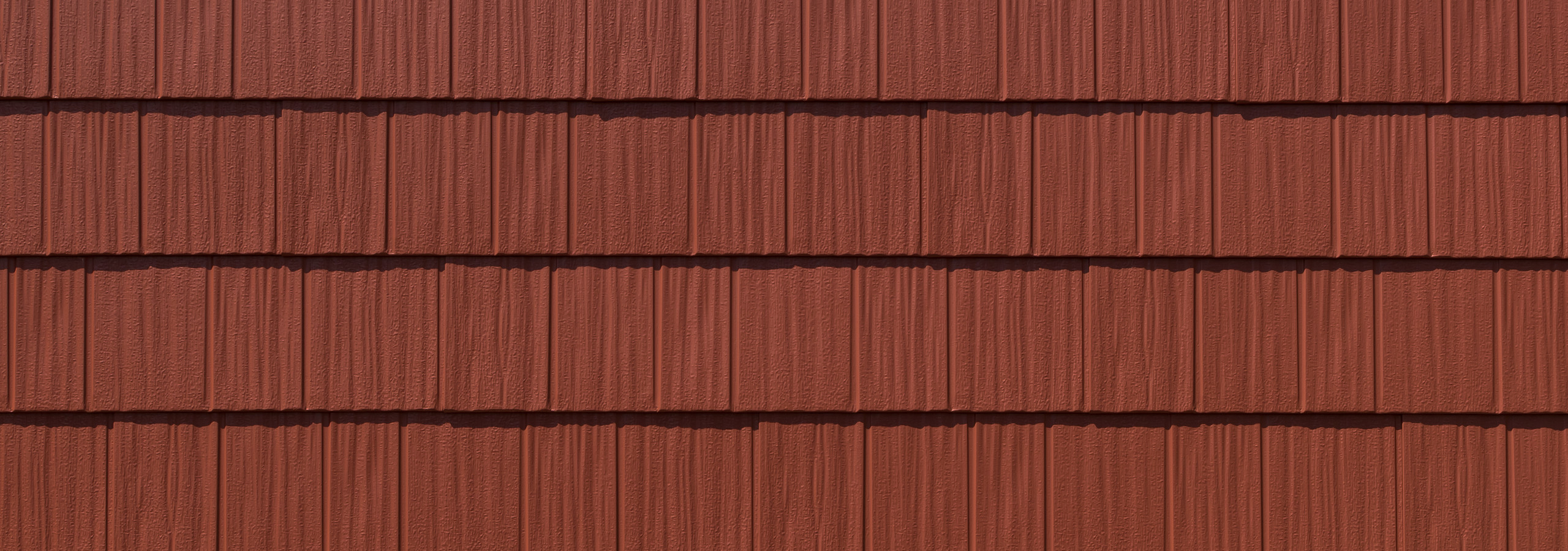 Classic red steel shake roofing